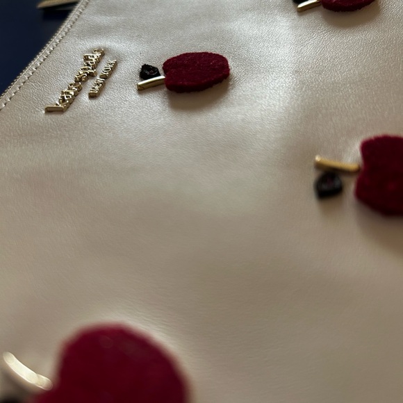 Unique NWT Kate Spade Apple Toss Flocked Pouch Wristlet - Picture 10 of 16